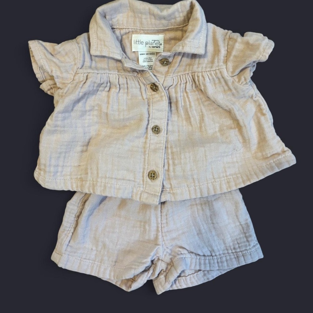 Little Planet Beige Baby Outfit